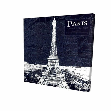 FONDO 16 x 16 in. Paris Blue Print & Eiffel Tower-Print on Canvas FO3337979